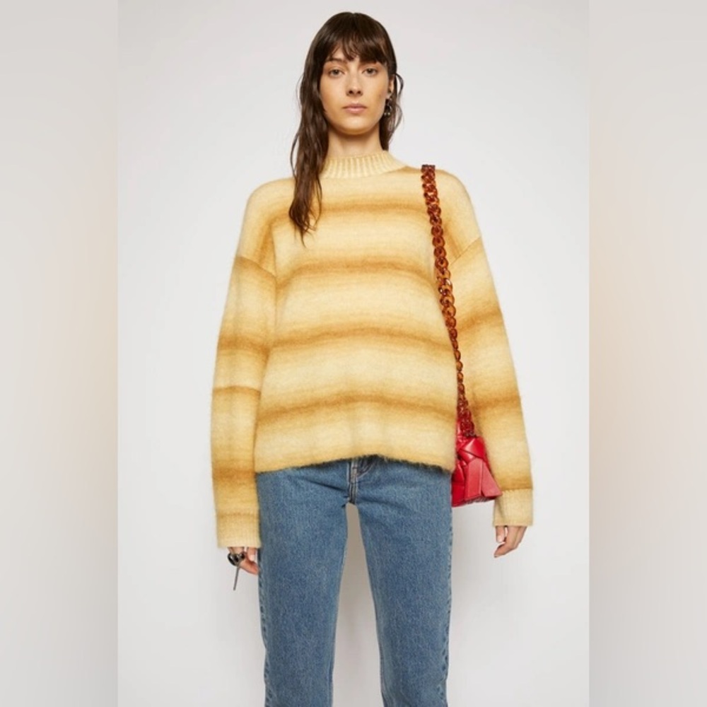 ACNE STUDIOS Ombre Stripe Sweater Sand Beige Small NEW WITHOUT TAG - Picture 10 of 10